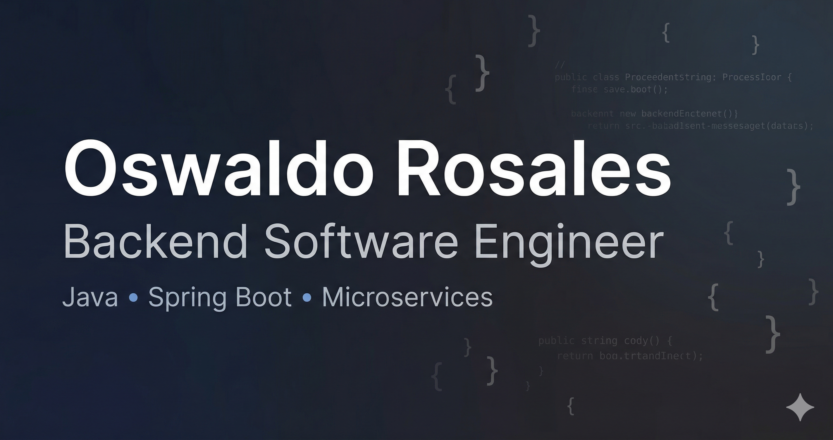 Oswaldo Rosales | Backend Software Engineer